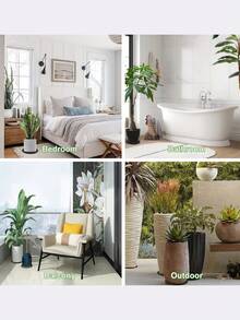 植物花盆垫，黑色圆形花盆架，塑料室内外花园地面保护垫，大型盆栽支架，适用于室内、露台地面保护，适用于花园花卉植物 - 多款 - 查看 5