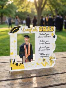 1/3/5 piezas Placa de premio de acrílico personalizada para graduación, Marco de foto de felicitación de graduación personalizado, Regalo de graduación personalizado, Decoración de escritorio de graduación, Decoración de fiesta de graduación Foto Prop - Multicolor - Ver 9