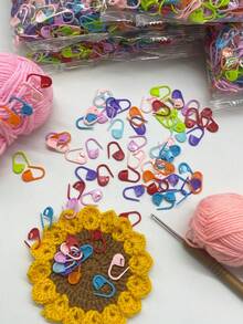 [1000pcs]Mixed Color Comma Stitch Markers, Reusable, Suitable For Crochet, Knitting To Mark Stitches, Rows And Increases/Decreases, Handmade Knitting Accessories - Pin Marker - View 1