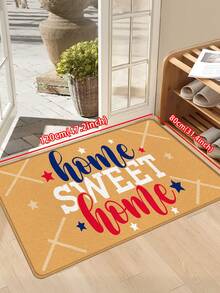 1pc American Country Style "Home Sweet Home" Welcome Mat, Independence Day Themed Rug, Entrance Mat, Living Room Carpet, Bedroom Carpet, Home Decor, Small Rug, Machine Washable Mat, Suitable For Living Room, Bedroom, Kitchen, Bathroom, Parties, Gatherings, Holidays, Gifts - Red, Blue and White Cozy Family-themed Floor Mat - View 14