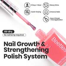 Beetles 6 Colors Heartbeat Nail Polish Set, Hot Pink White Jelly Nude Pink Shimmer Pearl, Quick Dry, DIY Nail Art For Salon & Home Use, Gift For Women & Girls - 6 Colors Heartbeat Pink - 查看 3