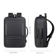 Large Capacity Expandable Laptop Backpack, Multi-Functional Business Bag For Men - Multicolor - View 12