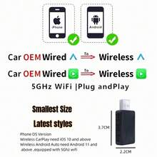 Bộ chuyển đổi CarPlay không dây mới năm 2026, 2 trong 1, thiết kế nhỏ gọn, cắm là chạy, kết nối nhanh và ổn định, tương thích với CarPlay và hệ thống kép. Bộ chuyển đổi không dây CarPlay Android Auto mới, hộp mini thông minh, cắm là chạy, kết nối đa năng cho bộ chuyển đổi không dây. - D20 - Xem 11