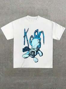 Magliette da uomo di gruppi musicali, maglietta vintage Korn, taglie forti da uomo 100% cotone casual con stampa girocollo a maniche corte regalo estivo unisex, regalo di laurea per la festa del papà per fan del nu metal, saldi per uomo - Bianco - Visualizzare 9