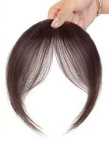 Flequillo postizo para mujeres, fibra sintética resistente al calor, flequillo corto que enmarca el rostro de forma instantánea, fácil de colocar (sin necesidad de pegamento ni coser), adecuado para uso diario y ocasiones especiales, reemplazo de cabello liviano para peluca, flequillo postizo de cabello humano simulado, pinzas de garra, accesorios para la cabeza - Multicolor - Ver 4