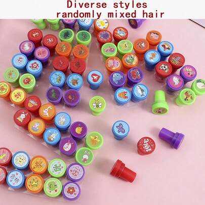 10/30pcs Random Cartoon Stamp Set, Anime Pattern, Birthday Party Gift