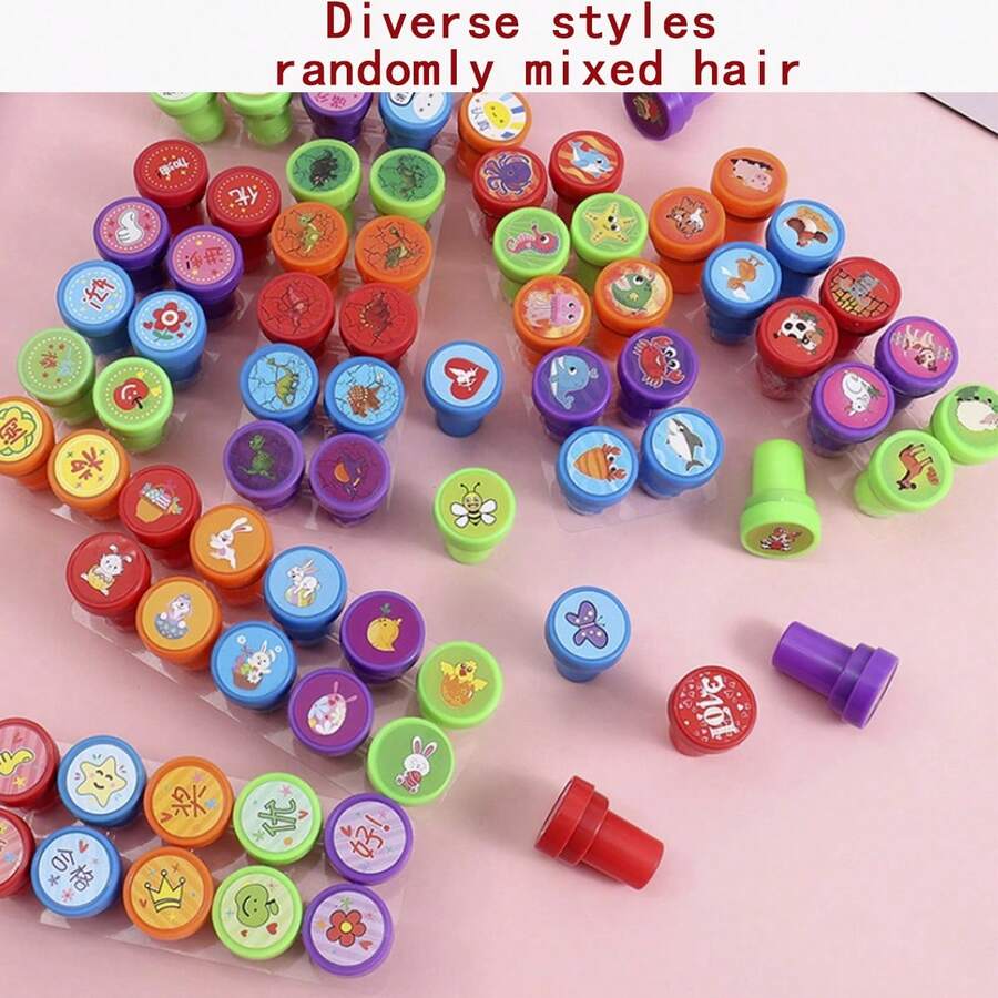 10/30pcs Random Cartoon Stamp Set, Anime Pattern, Birthday Party Gift