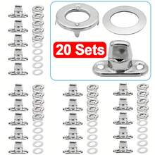 20x Common Sense Turn Button Fasteners Kit Marine Boat Cover Canopy Fixing - Silver - View 11