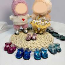 10-17cm Plush Doll Accessories - Canvas Shoes Series, Clothes Compatible With LABUBU Generation 1-3 Dolls, Suitable For LABUBU Doll Party & Gathering (Shoes Only) - Glossy Finish - View 3
