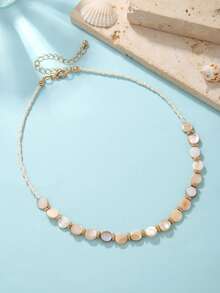 1pc Natural Color Beaded Necklace, Suitable For Women's Daily And Vacation Wear - Green - View 12