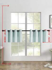 1片/2片亚麻质感薄纱窗帘，仿亚麻纹理半透明窗帘，适用于客厅卧室；仿亚麻薄纱窗帘，透光纹理亚麻混纺窗帘，家居装饰；现代仿亚麻纹理薄纱窗帘，适用于客厅卧室家居装饰 - 綠色 - 查看 16