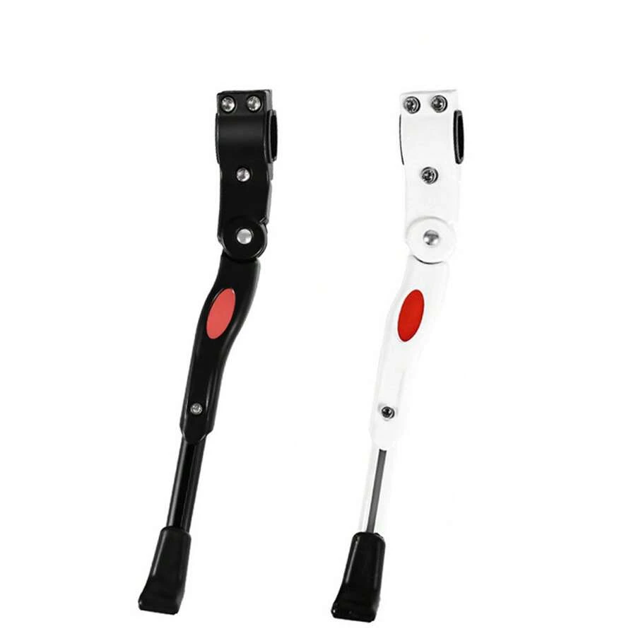 1个可调节铝合金自行车侧支架 - 重型自行车侧支架，通用型，适用于山地车和公路车，带防滑脚垫，适合24-29英寸自行车 - A - 查看 1