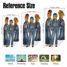 1pc African American Woman Printed Ultra-Soft Fiber Beach Towel, Available In Multiple Sizes Beach Blanket, Lightweight, Suitable For Swimming, Camping, Sports, Beach Or Gym - Cowboy-style African American Girl - View 3