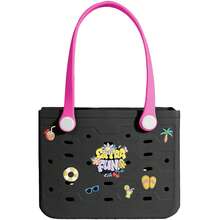 Oversized EVA Beach Tote Bag, Multi-Size Durable Rubber Tote Handbag For Women, Lightweight & Breathable Open Top Shopping Bag, Waterproof Sand Resistant Shoulder Bag, Quick Dry Easy Clean, Perfect For Pool Beach Vacation Travel Camping Casual Outings, DIY Ready Solid Color Basket Bag - 彩色 - 查看 35