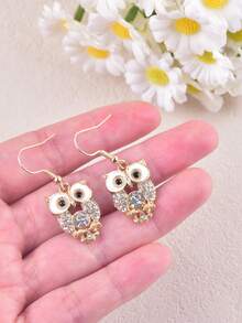 1 Pair Fashion Owl Earrings, Party Decoration Jewelry For Women - Multicolor - View 4