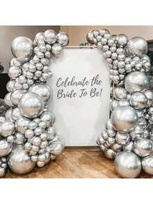 10/20pcs 10 Inch Silver Latex Balloons, Luxurious Party Decorations For Wedding Birthday Baby Shower Bridal Shower Graduation Anniversary Opening Ceremony Christmas New Year Valentine's Day Home Room Backdrop Party Supplies - Silver - 查看 1