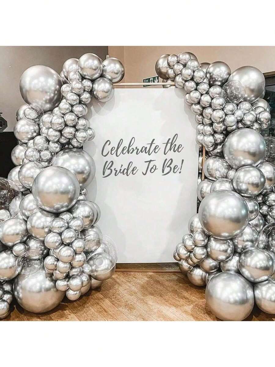 10/20pcs 10 Inch Silver Latex Balloons, Luxurious Party Decorations For Wedding Birthday Baby Shower Bridal Shower Graduation Anniversary Opening Ceremony Christmas New Year Valentine's Day Home Room Backdrop Party Supplies - Silver - 查看 1