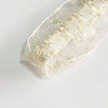 1件镂空蕾丝发带，刺绣花卉弹力头巾，适合夏威夷海滩度假摄影，休闲涤纶碎花夏季发饰，海滩度假发带，节日，派对 - 彩色 - 查看 3