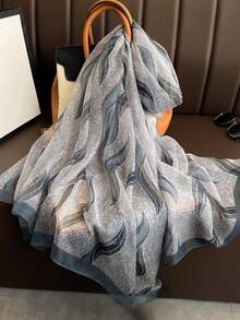 1 chiếc khăn voan màu xám dành cho nữ, nhẹ, đa năng, thích hợp cho mùa xuân thu, du lịch, chống nắng, dùng để quàng cổ. - Xám - Xem 3