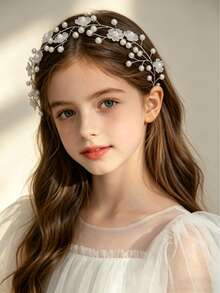 1 tiara prateada em formato de trepadeira para meninas, ideal para festas, casamentos e como acessório de cabelo. - Multicolorido - Ver 5