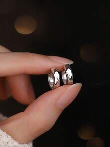 1 đôi bông tai bạc 925 thiết kế bất đối xứng, phù hợp cho nữ giới đeo hàng ngày, cũng là món quà lý tưởng cho bạn gái, mẹ hoặc chị gái. - đơn - Xem 4