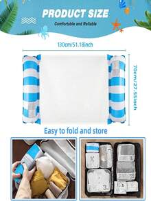1pc Inflatable Float Bed, Minimalist Dual-Tube Design, Striped Pattern, PVC Material, Summer Swimming Pool & Beach Party Accessory, Suitable For Vacation & Pool Leisure, Applicable For Water, Swimming Pool, Beach, Theme Party, Inflatable Floating Seat, Inflation Pump Sold Separately - Twin-tube Floating Bed - View 2