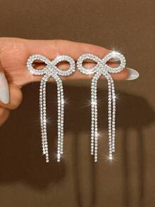 1. Fashionable Sparkling Crystal Earrings With Su Style Butterfly Design For Brides And Ladies. Elegant Jewelry Earrings Suitable For High-End Dinners, Evening Dresses, And Weddings. - Earrings - View 9