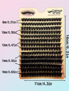 224副混搭款式的俄式假睫毛，长度从8毫米到16毫米不等。它们采用仿马海毛材质，自然柔软。即使是新手也能轻松佩戴。可重复使用，提升眼妆效果。适合日常妆容、约会和派对等场合。 - 查看 6