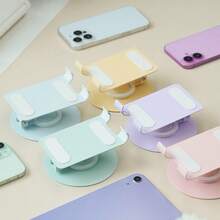 Pink Alloy Metal Light-Colored Heavy-Duty Foldable 360° Rotating Desktop Phone Stand, Construction Mother's Day Gift - Baby Pink - View 5