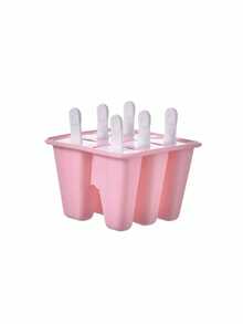 1pc Reusable Silicone Ice Cream Mold With Brush, Solid Color Multi-Grid, Suitable For Home Kitchen, Refrigerator, DIY, Ice Cream Making, Summer Party - Multicolor - View 10