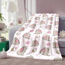 1pc P-Pusheens Cartoon Cat Plush Fleece Blanket - Soft All-Season Throw With Playful Cat & Heart Print, Multi-Use For Sofa, Bed, Office, Outdoor - Machine Washable, Perfect Gift For Friends & Family, Cute Blanket, Cozy Home, A Cozy Throw Blanket And Tapestry For Bedroom Decor. Soft Flannel Home Decor With Cross-Stitch Style, Perfect As Mothers Day Gift Or Teacher Appreciation Gifts. Ultra-Soft 280GSM Flannel For Couch, Bed, Dorm. Sizes 30x40 To 60x80. - Nhiều màu 26 - Xem 7