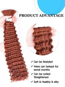 20 Inch Bohemian Braided Hair Bundles Mixed Deep Wave Hair Extensions Real Human Hair Straighten And Restyle Seamless Natural Color Curly Hair For Women Daily Use - S350 - View 7