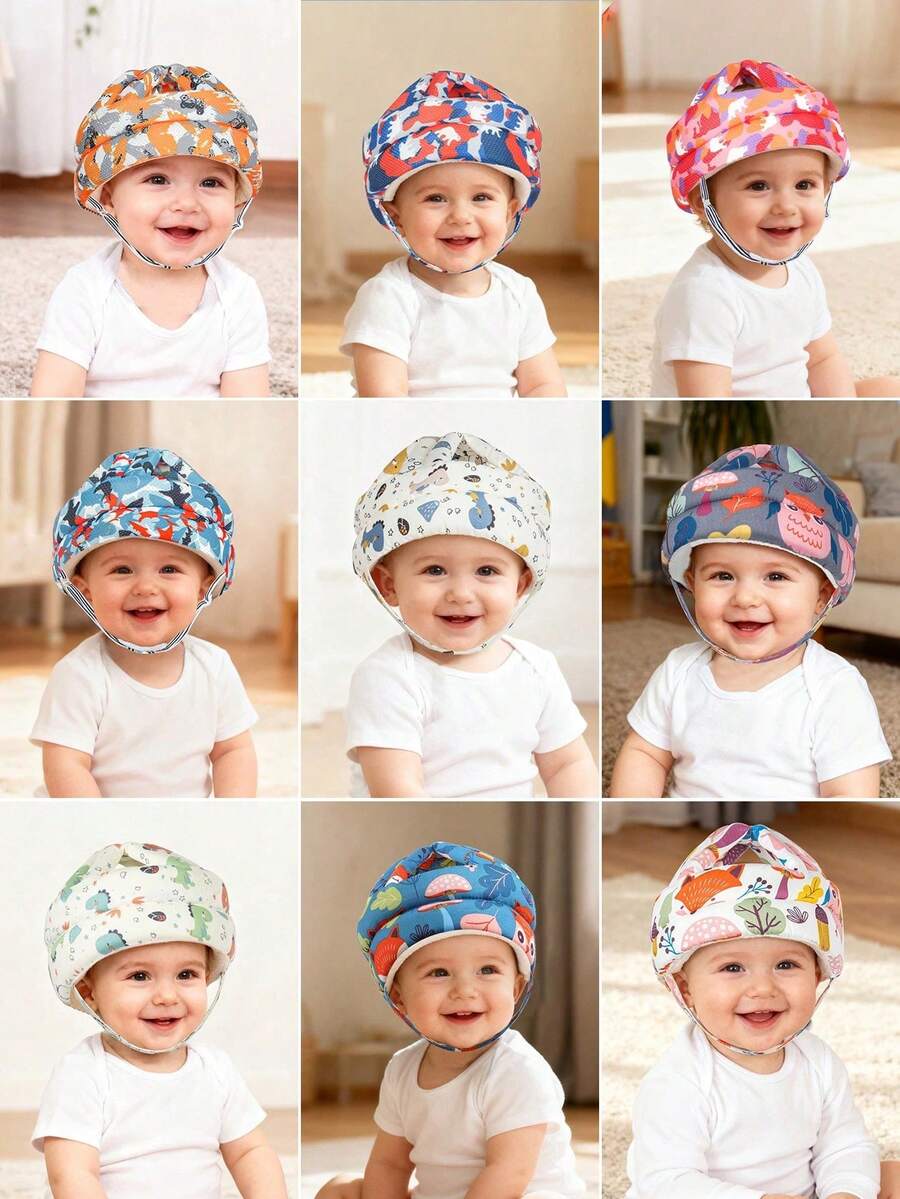 1个婴儿防摔头部保护垫，婴幼儿，儿童学步，头部保护帽，防撞枕，防撞装备婴儿学步头盔 - 彩色 - 查看 1