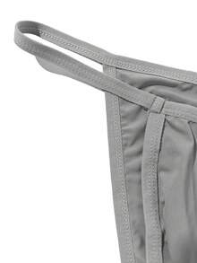 2pcs Solid Thong Sexy Underwear Men's SexyThong Sexy Underwear  Sexy G-String Ribbed Casual Thong Underwear    Suitable For Outdoor Sports & Casual Wear Men's Casual Underwear For Everyday Wear, Lightweight And Comfortable Briefs, A Great Gift For Him. - Ngẫu nhiên 2 - Xem 3