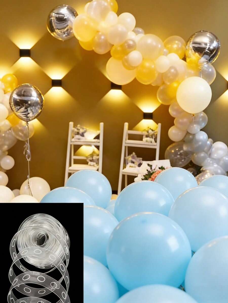 双孔气球链，生日背景装饰，婚礼装饰，气球链，气球拉炮链，婴儿派对家居装饰礼品