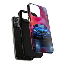 Étui de téléphone 2-en-1 [Expédition sous 24h de DE/FR/ES] Apple 17 16 15 Promax 22 23 24 25 26 Ultra GalaxySmoke Show Blue, Coque robuste MagSafe®, Coque robuste et fine pour iPhone - Glaçage 2 en 1 - Voir 4