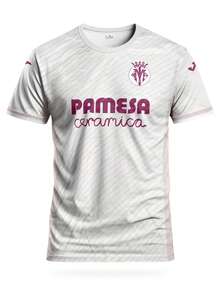 Villarreal CF 男款足球球衣，輕量柔軟，適合比賽、訓練、休閒穿著，送禮佳品，世界盃運動風 - 白色 - 查看 3