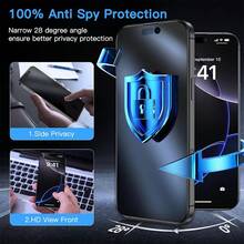 ZYONS 2pcs Privacy Anti-Peeping Tempered Glass Screen Protector, Compatible With IPhone 17 Pro Max/11 Series, X/XR/XS/XS Max, 15 Series, 14 Series, 13 Series, 9H Hardness, Anti-Scratch Anti-Fingerprint, Fits With Phone Case, Full Screen Coverage, Dynamic Island Compatible - 2pcs - View 3