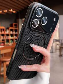 奢华透气散热防震手机壳,兼容 17 Pro Max、17 Pro、17、16 Pro Max、16 Pro、16、15 Pro Max、15 Pro Max、15 Pro、15、14 Pro Max、14 Pro、14、13 Pro Max、13 Pro、13、12 Pro Max、12 Pro、12。3D镂空网状散热手机保护壳。 - 黑色 - 查看 2