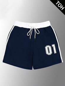 High Elasticity Comfortable Women Sports Shorts, Loose Fit Drawstring Design, Suitable For Fitness And Daily Wear Summer - Blue - View 3