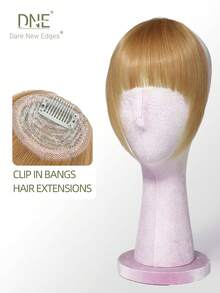 DNE HAIR Tóc mái kẹp 100% tóc thật, màu vàng caramel 27#, kiểu tóc mái có phần thái dương, tóc mái giả bằng tóc thật, trông tự nhiên, thích hợp cho phụ nữ/bé gái sử dụng hàng ngày. - S27 - Xem 1