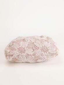 1 Stück elegante rosa Spitzen-Clutch für Frauen, bestickter Blumen-Abendtasche, Braut-Hochzeits-Clutch geeignet für Party, Urlaub, täglichen Gebrauch, ideales Geschenk zum Valentinstag & Muttertag - Pink - Übersicht 5