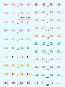 1 Pair Fake Nipple Piercings Silicone Adjustable Fit Fake Nipple Ring DIY Colorful Candy Beads Design Daily Wear Nipple Nooses Y2K Fake Nipple Rings For Women Girls - Multicolor - View 2