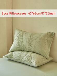 2pcs Bohemian Green Leaf Pattern Tufted Pillow Covers, Vintage Farmhouse Style Polyester Decorative Throw Pillow Covers For All Seasons, Living Room Decor, Machine Washable, Durable, No Filling Included - Green - View 13