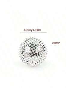 These Two Small Magnetic "Hedgehog" Massage Balls Can Stimulate Acupoints And Unblock Meridians, Making Them Ideal For Muscle Relaxation, Pain Relief, And Stress Reduction. They Are Effective Tools For Fitness And Health Massage. - Silver - View 6
