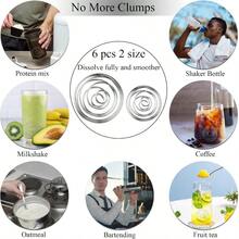 6 Pcs Shaker Balls Shaker Bottle Ball 2 Sizes Stainless Steel Mixing Balls Protein Shaker, Drinking Bottle - 2.1吋和1.2吋球組 - 查看 6
