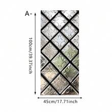 1/4 pièces Film de fenêtre givré argent-blanc en forme de diamant, film de fenêtre à adsorption électrostatique en PVC réutilisable, convient pour la décoration des maisons, salles de bains, bureaux et portes en verre. - Autocollants pour fenêtre - Voir 9
