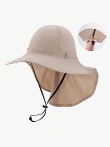 1pc Quick-Dry Visor Hat With Neck Cover, Suitable For Hiking, Trekking, Camping,Summer,Beach,Holiday,Travel - and Shawls That Can Be Inserted - View 14