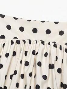 Camellia Summer New Women's Fashion European And American Style Minimalist Polka Dot Balloon Skort Vacation White - White - View 9