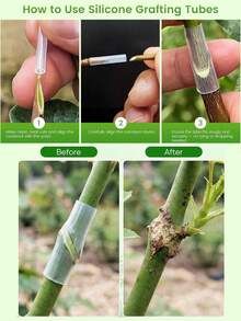 100个植物嫁接套管，果树硅胶嫁接管，3-7.5毫米柔性嫁接夹，果树，植物，断枝修复工具，花卉 - 均碼 - 查看 6